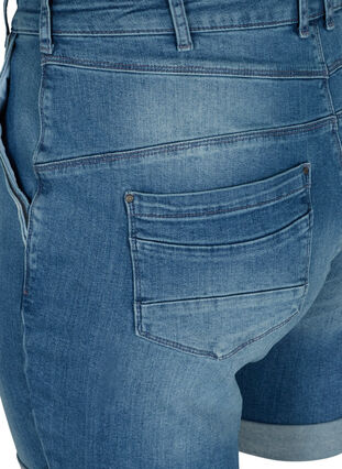 Short retroussé en jean , Light blue denim, Packshot image number 3
