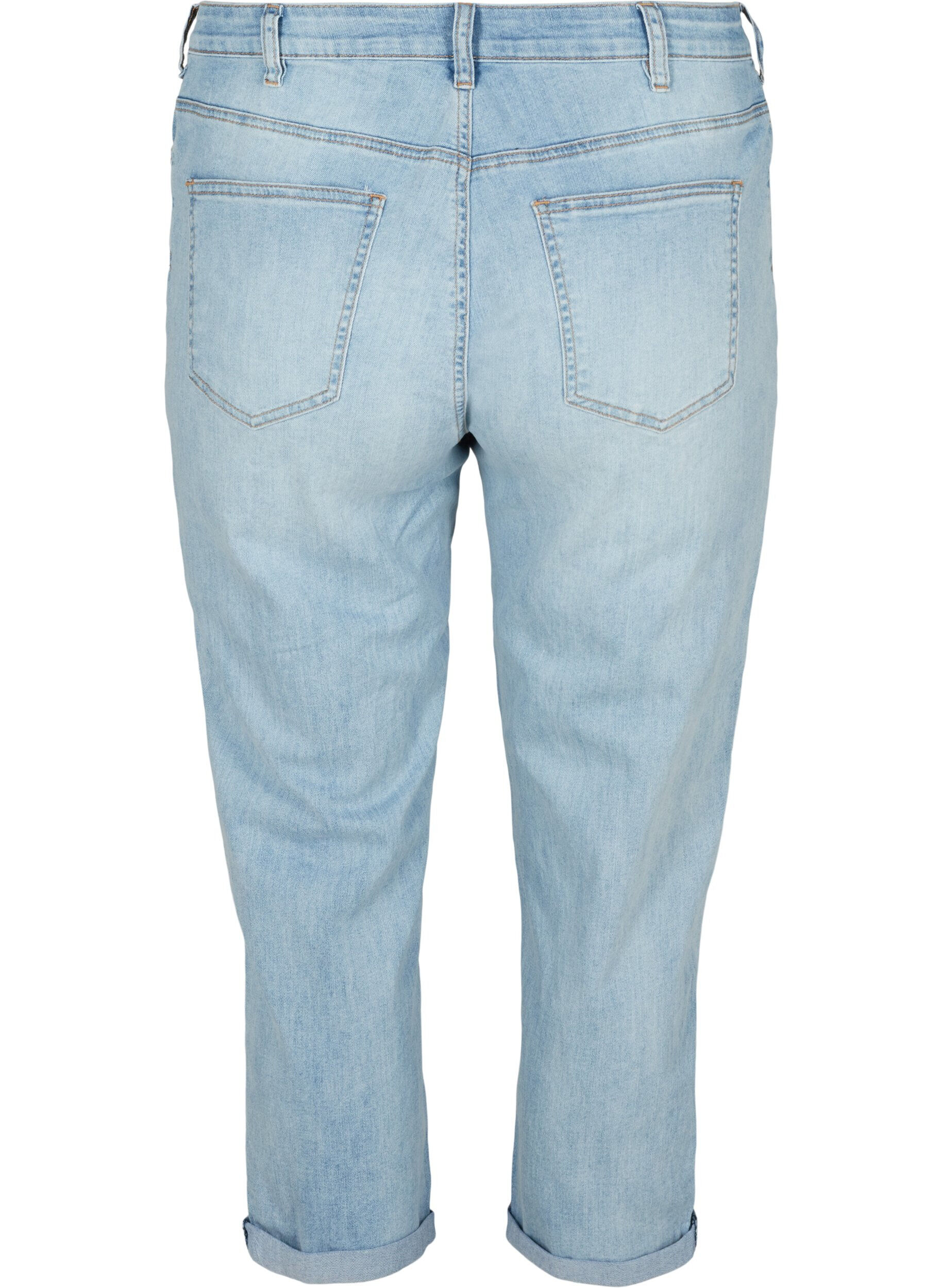 Zizzi Jean 7/8 retrouss&eacute; et taille haute, Bleu Clair, Packshot image number 1