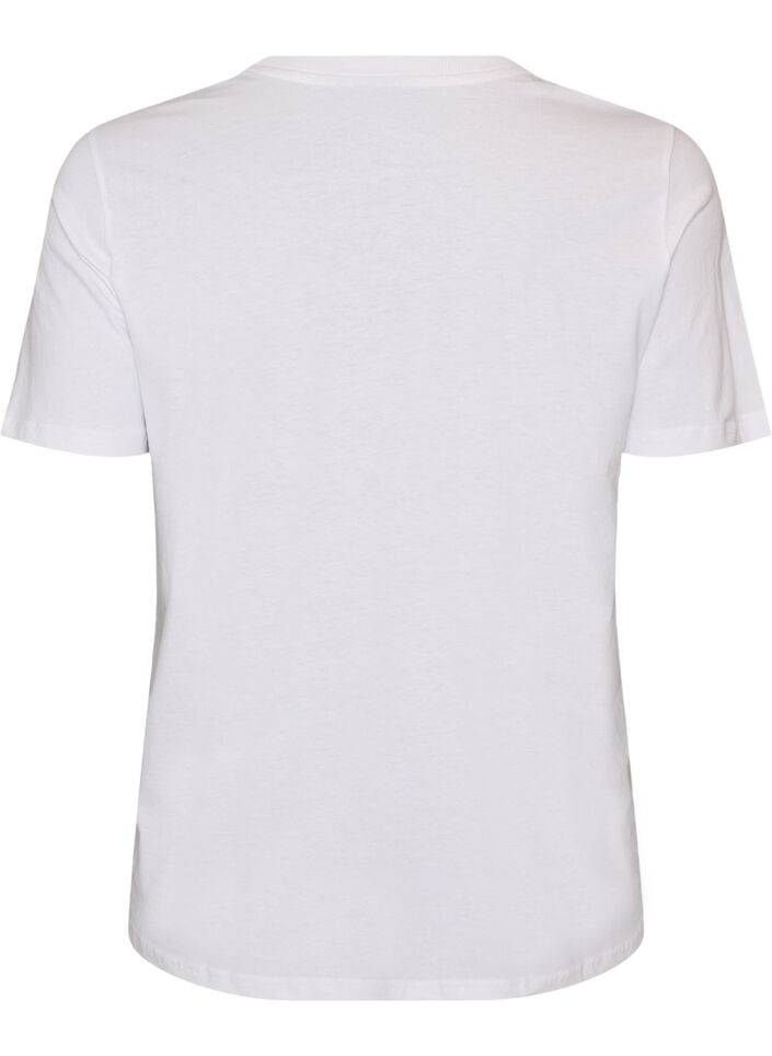 Katoenen T-shirt met print, Wit, Packshot