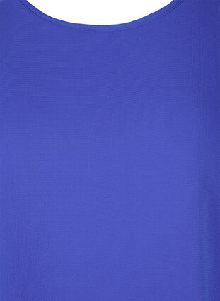 Blouse à manches courtes et encolure ronde, Dazzling Blue, Packshot image number 2