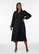 Robe midi avec smocks et boutons d&eacute;coratifs, Noir, Model image number 0