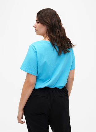 Katoenen T-shirt met korte mouwen, Blue Atoll W. Be, Model image number 1
