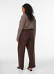 Pantalon ample en jersey taille haute, Marron, Model image number 1