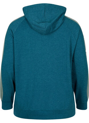 Sweatshirt met rits en capuchon, Deep Teal, Packshot image number 1