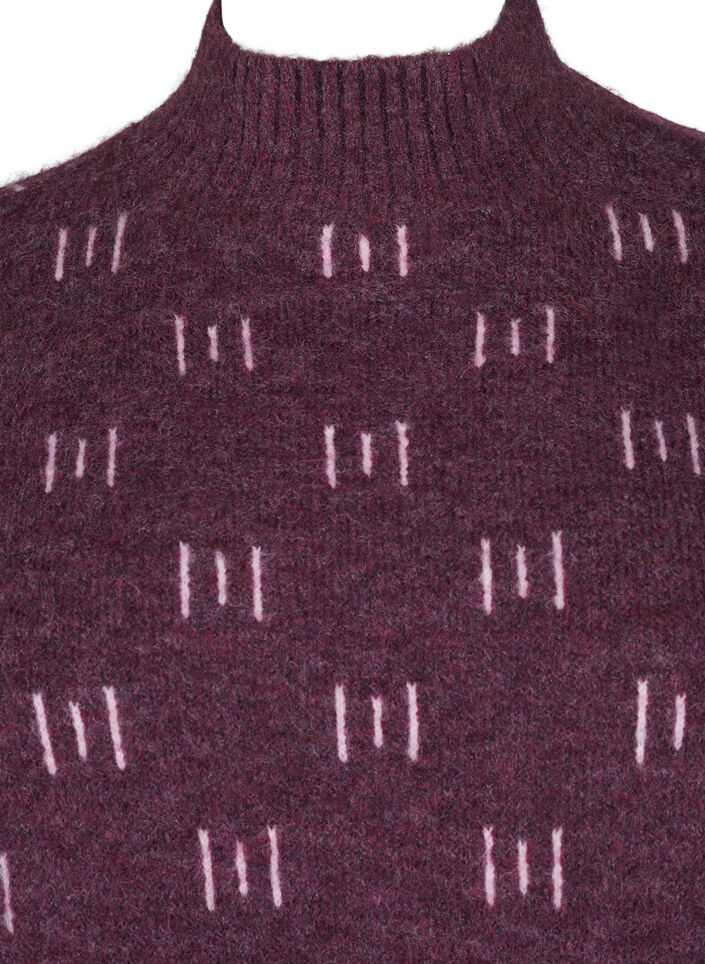 Chemisier en tricot avec motif et col montant, Potent P. Mel. Comb, Packshot image number 2