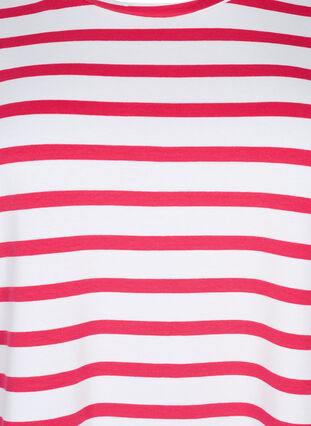 T-shirt rayé en coton biologique, Bright Rose Stripes, Packshot image number 2