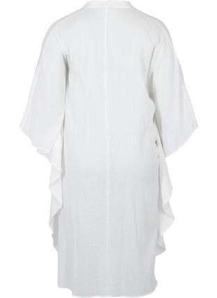 Robe de plage en coton avec fermeture à boutons, Bright White, Packshot image number 1