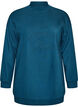 Lang sweatshirt met hoge hals en geborduurde tekst, Blauw, Packshot image number 0
