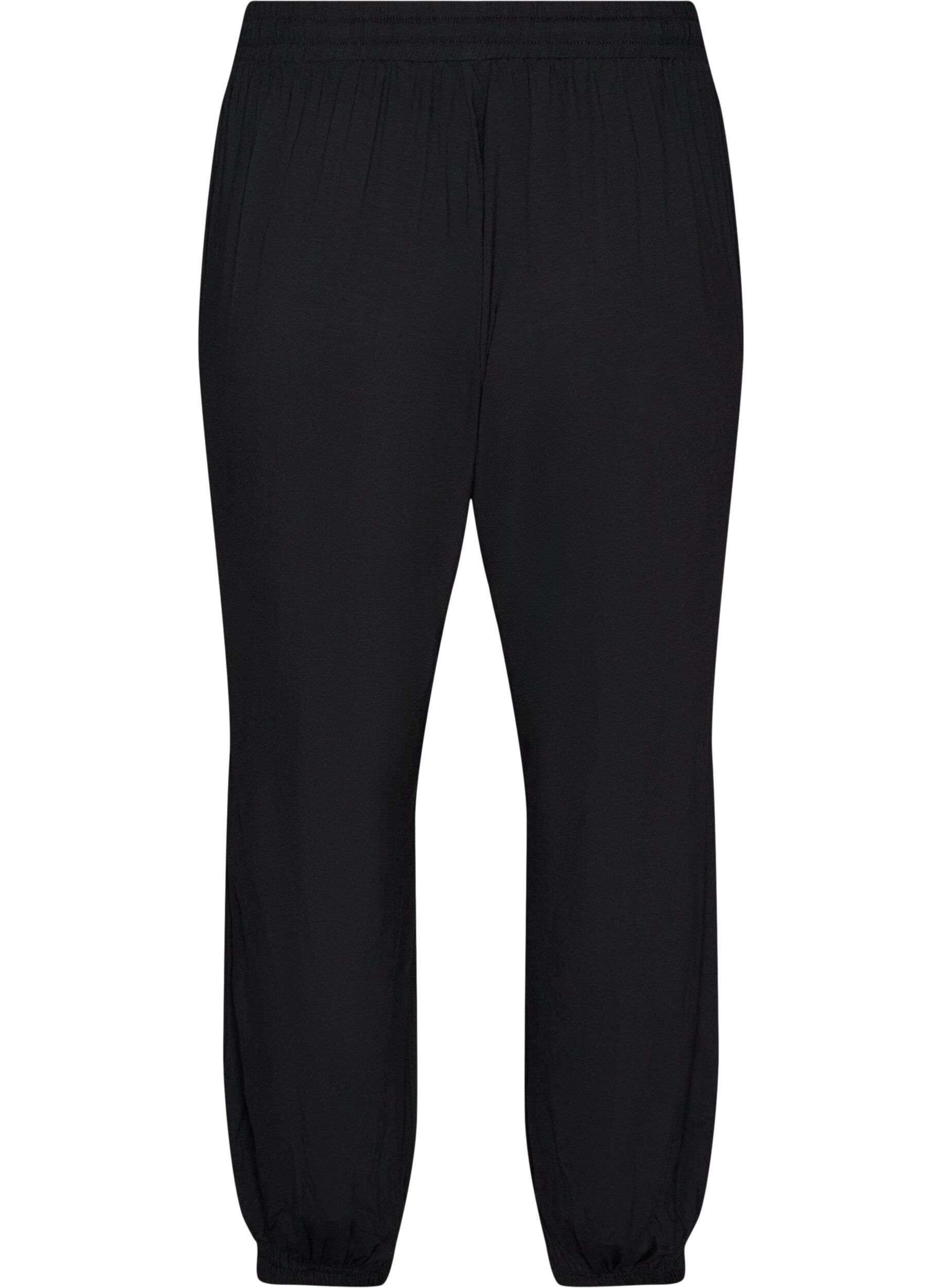 ZizziJersey balloonbroek met hoge taille, Zwart, Packshot image number 1