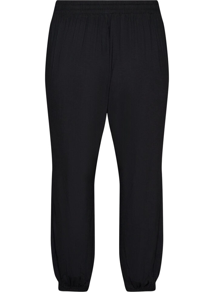 Jersey balloonbroek met hoge taille, Zwart, Packshot image number 1