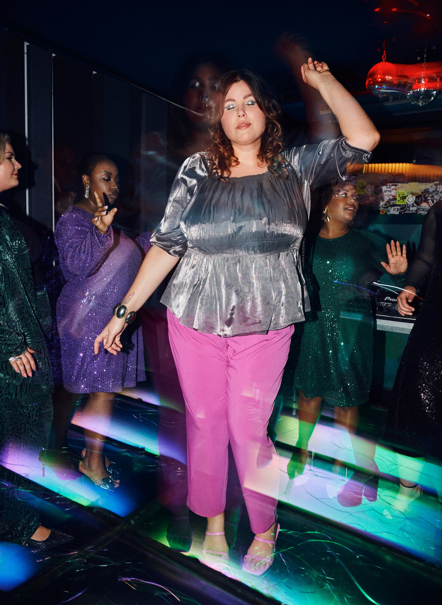 ZizziZilverkleurige blouse met 3/4 mouwen en smok, Dark Silver, Image image number 1