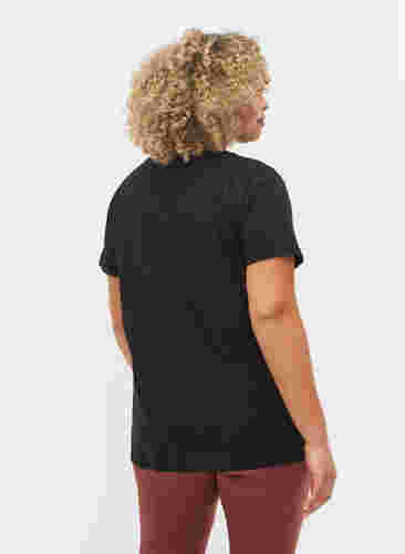 T-shirt de sport avec imprimé, Black w. copper logo, Model image number 1