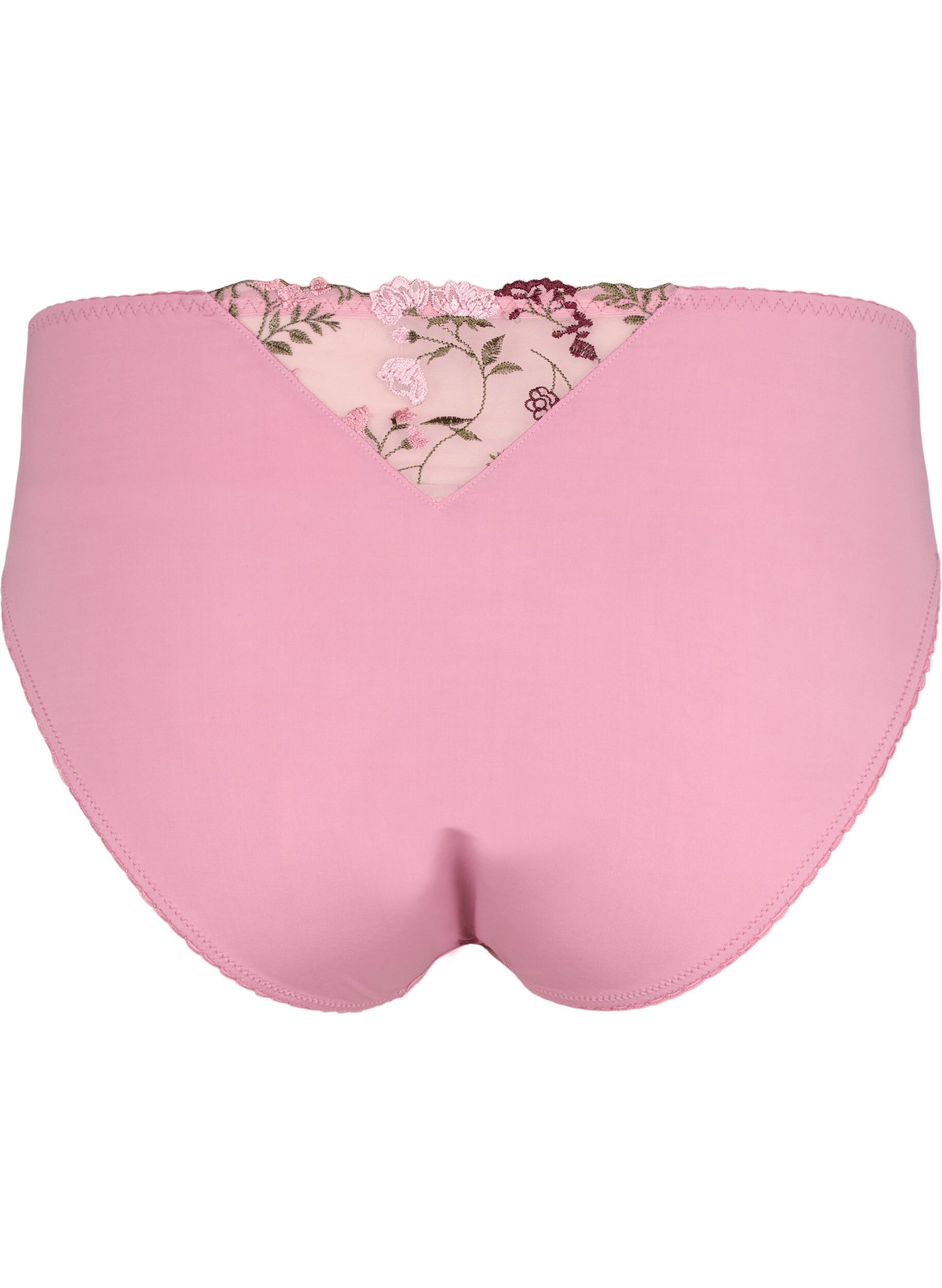 ZizziTai slip in microvezel met geborduurde bloemen, Roze, Packshot image number 1