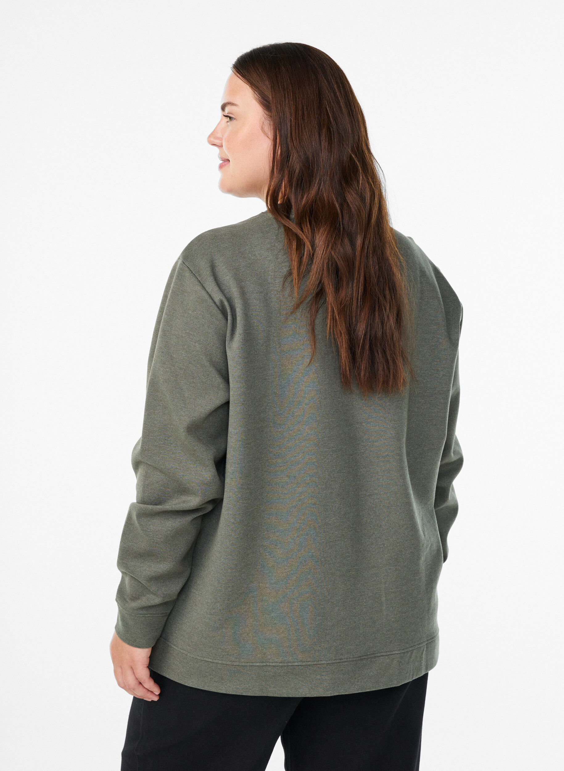 ZizziSweatshirt met ronde hals, Groen, Model image number 2