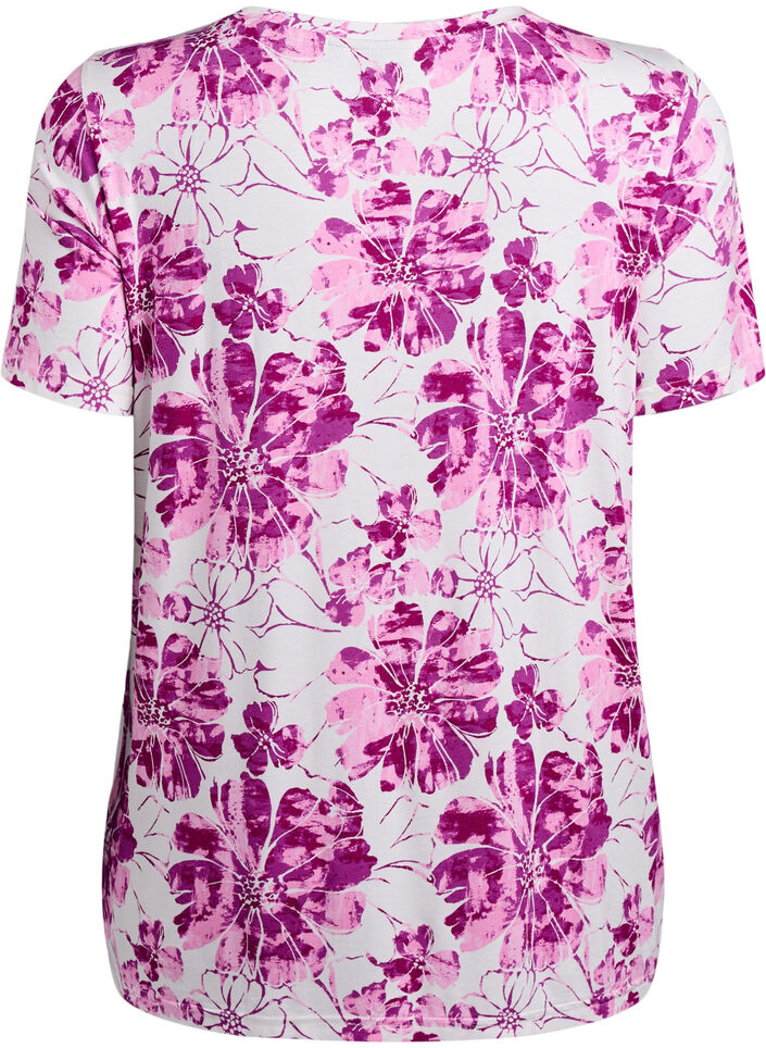 T-shirt avec imprimé floral, Rose, Packshot image number 1