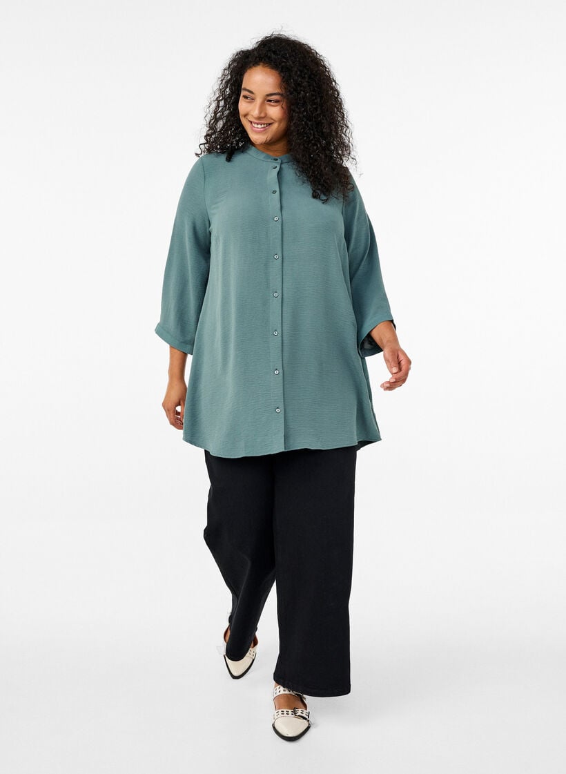 Tunique avec manches 3/4, Vert fonc&eacute;, Model image number 1
