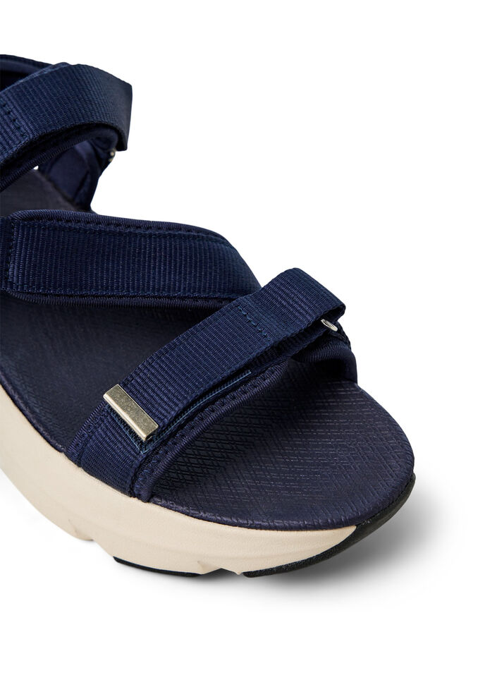 Sandale confortable avec Velcro et soutien de la vo&ucirc;te plantaire, Bleu, Packshot image number 3