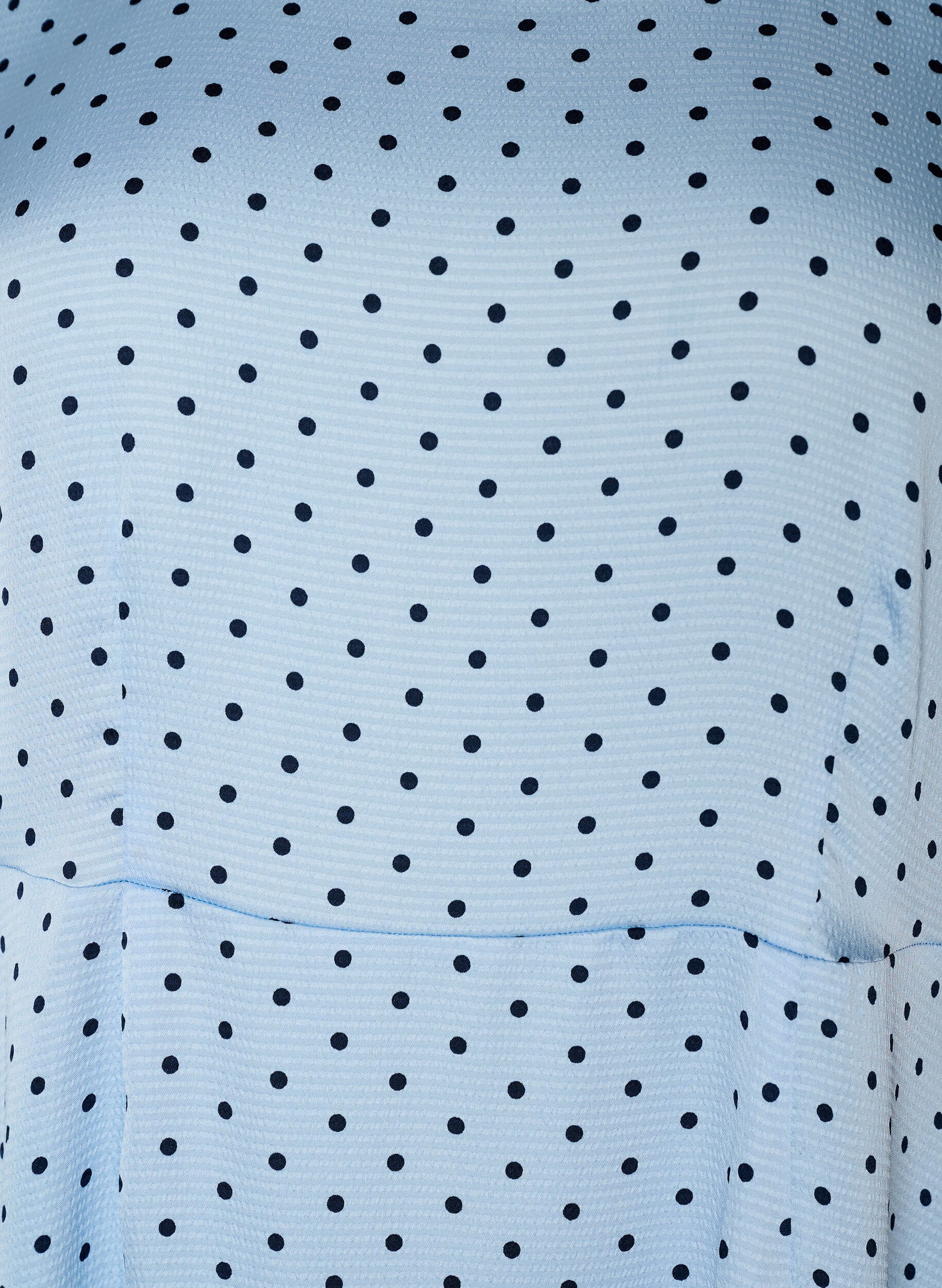 ZizziPolkadot midi-jurk met vierkante halslijn, Blauw, Packshot image number 2