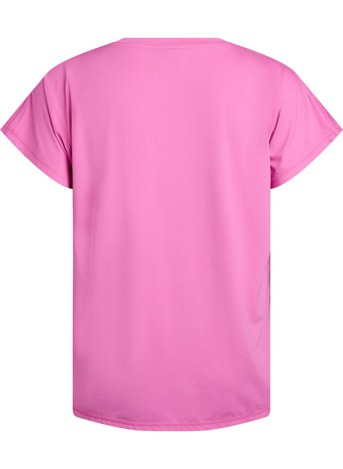 T-shirt de sport ample avec col en v, Rose, Packshot image number 1