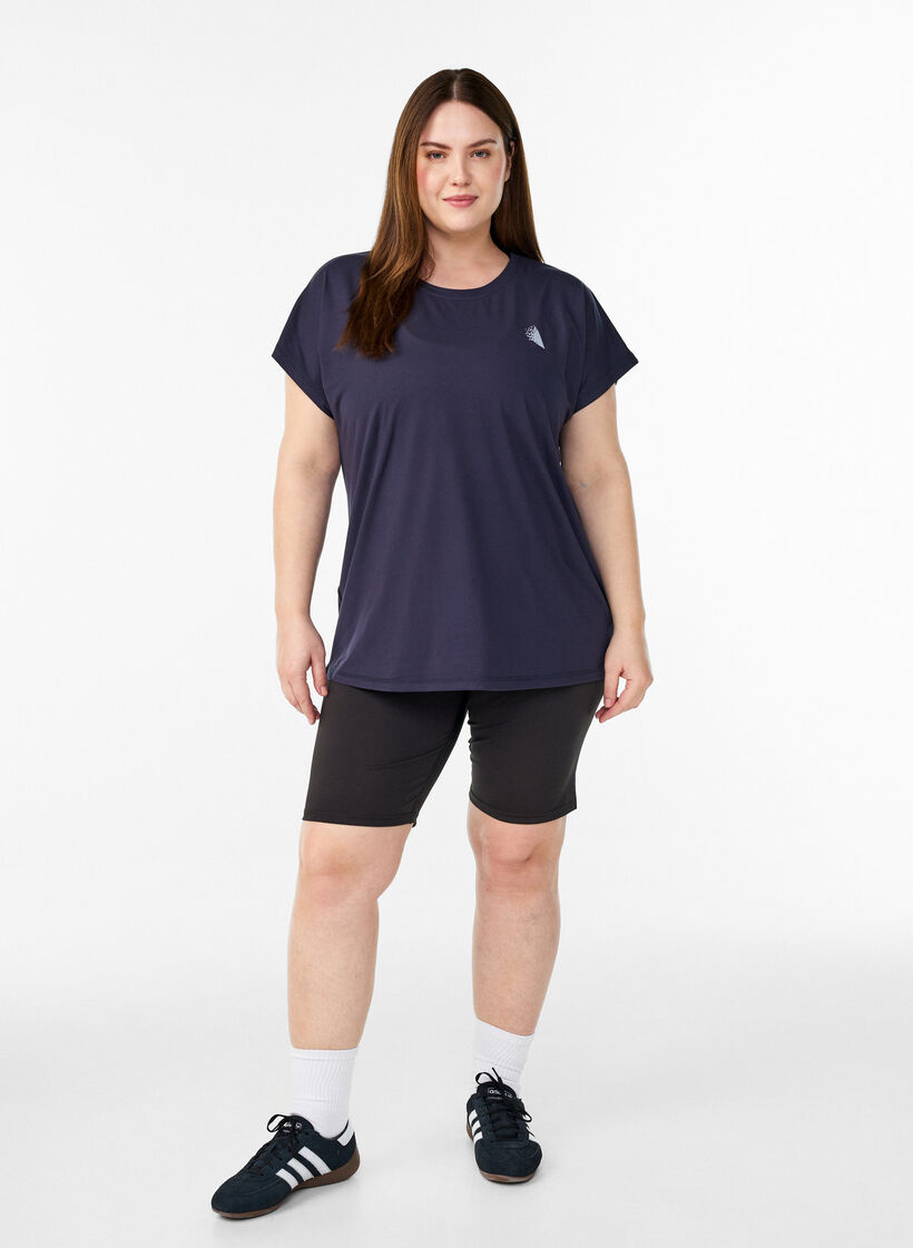 Effen gekleurd trainingsshirt, Blauw, Model image number 1
