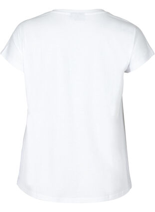 T-shirt met v-hals, Bright White, Packshot image number 1