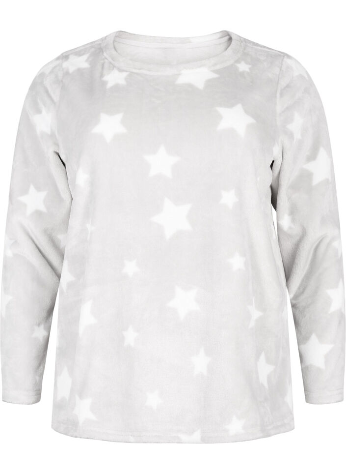 Blouse à manches longues avec des étoiles, Grey Star, Packshot image number 0