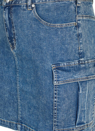 Jupe en jean près du corps avec poche cargo, Blue Denim, Packshot image number 2