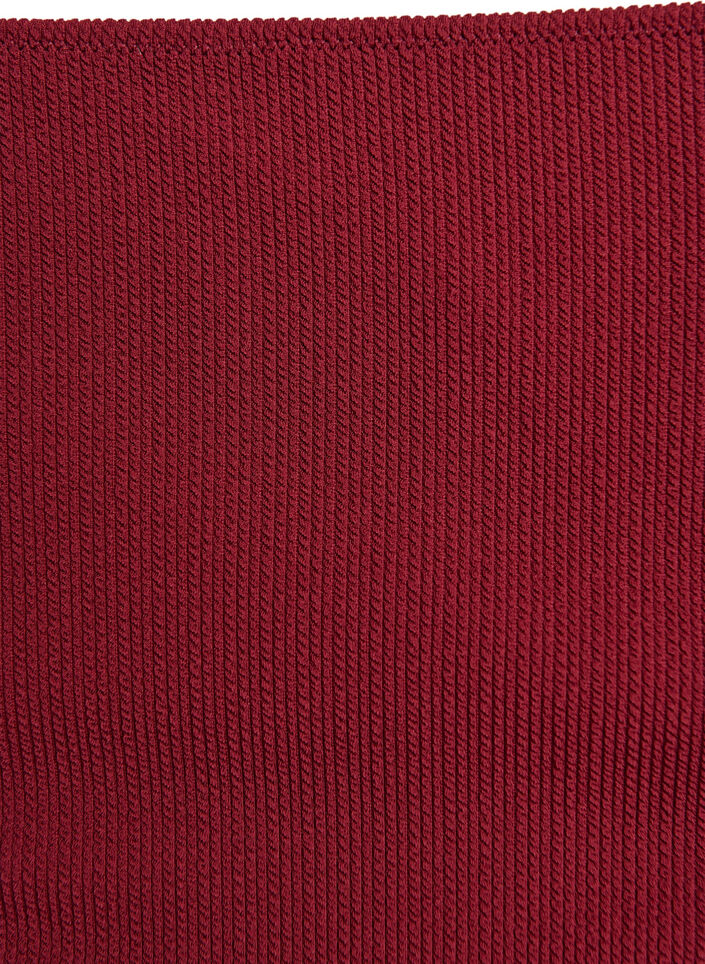 Bas de bikini taille haute textur&eacute;, Bordeaux, Packshot image number 2