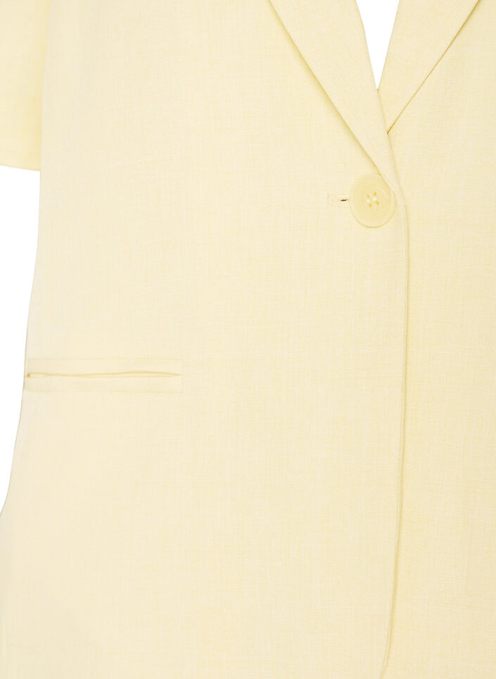 Blazer avec manches courtes et revers, Jaune clair, Packshot image number 2