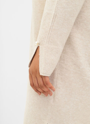 Robe en tricot avec fente aux manches, Pumice Stone Mel., Model image number 2