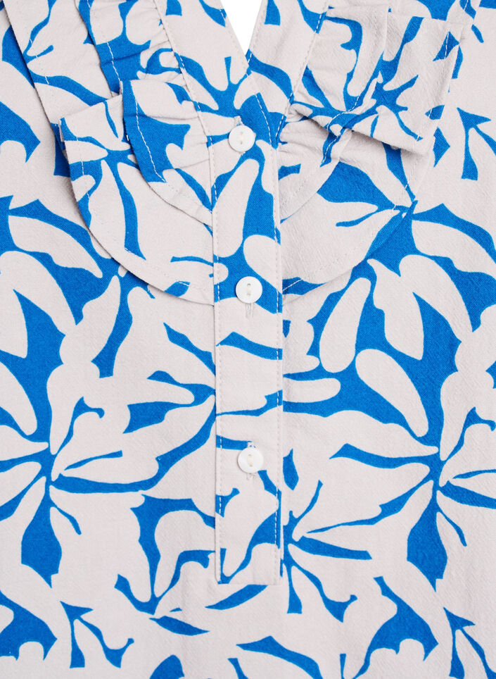 Chemisier manches 3/4 en coton à rayures, Bleu, Packshot image number 2