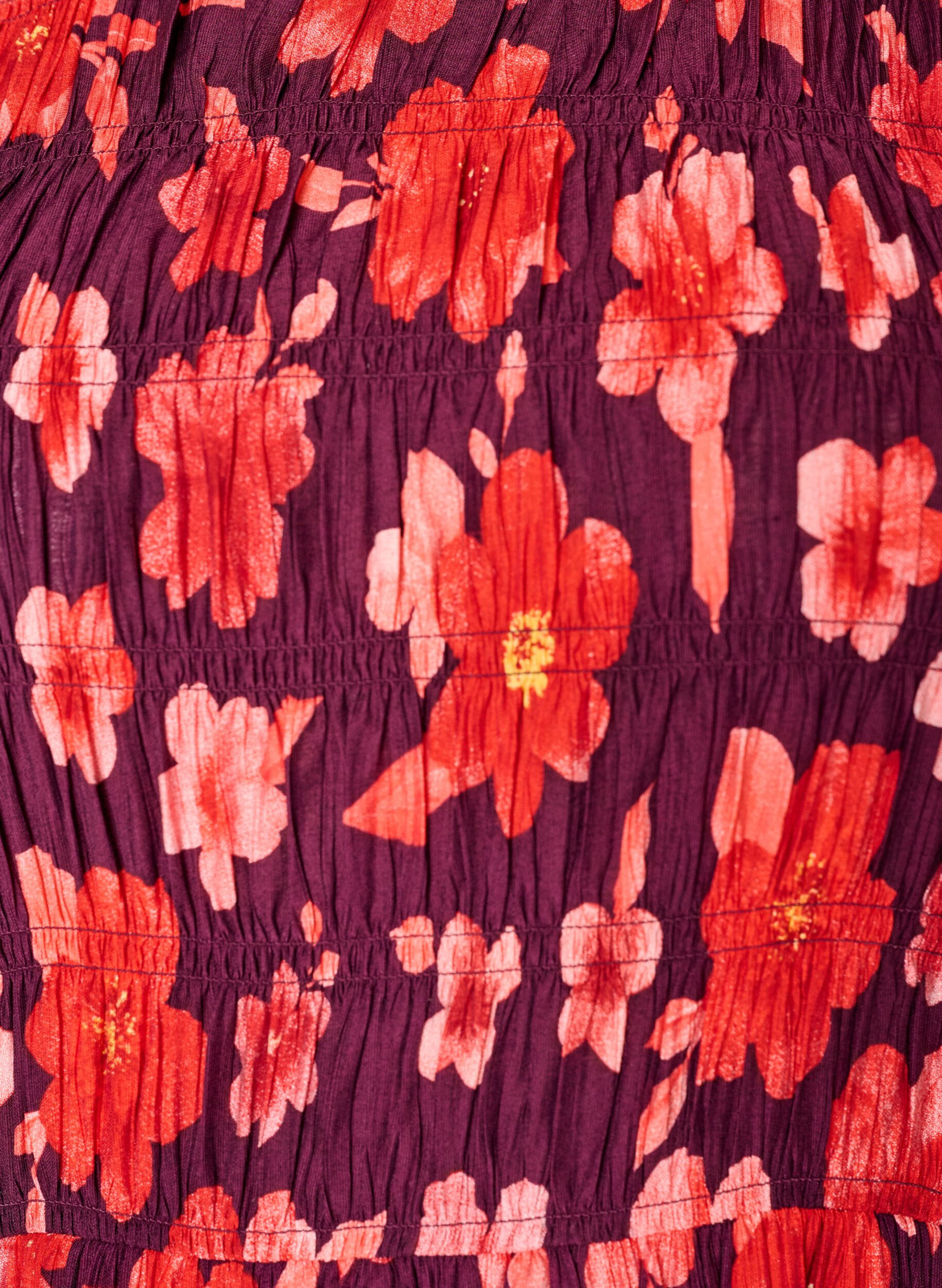 ZizziRobe avec smocks et imprim&eacute; floral, Violet, Packshot image number 2