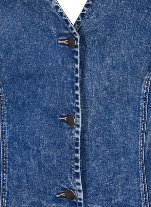 Gilet slim fit en jean avec des boutons, Blue Denim, Packshot image number 2