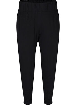 Pantalon en coton à revers, Black, Packshot image number 0