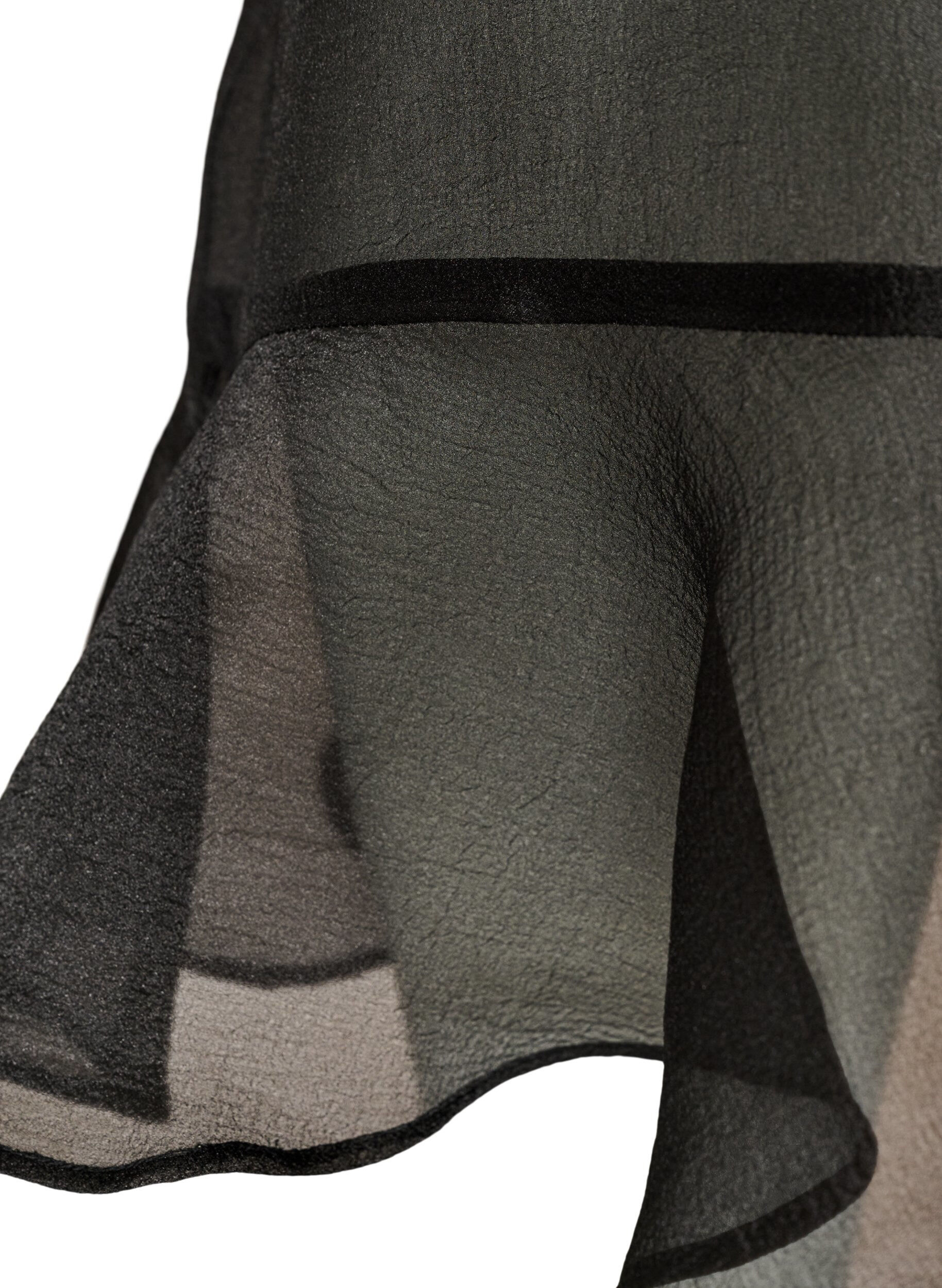 ZizziRobe courte en organza avec ourlet &agrave; volants, Noir, Packshot image number 3