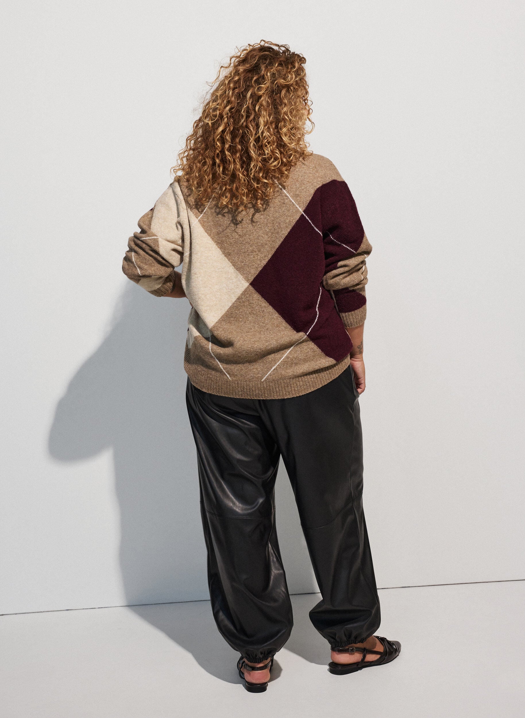 ZizziBreigoed met harlekijnpatroon, Bruin, Model image number 2