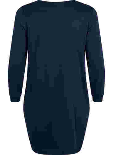 Robe sweat-shirt avec col en V, Navy Blazer, Packshot image number 1