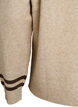 Pull avec logo et rayures contrastantes, Beige, Packshot image number 3