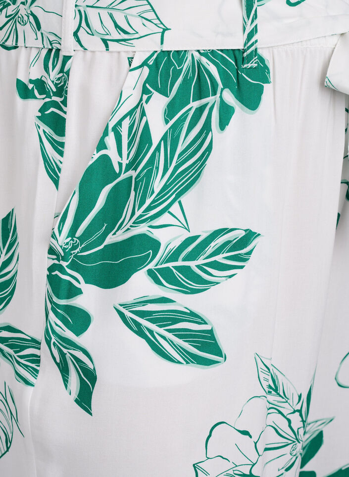 Viscose broek met hoge taille, Groen, Packshot image number 2