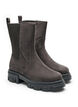 Bottines &agrave; semelle &eacute;paisse en su&eacute;dine, Marron, Packshot image number 1