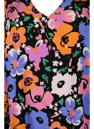 Robe à fleurs avec col en V, Vibrant Flower AOP, Packshot image number 2