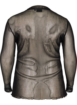 Haut prêt du corps en résille avec lurex, Black, Packshot image number 1