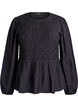 Blouse avec smocks et manches longues, Noir, Packshot image number 0
