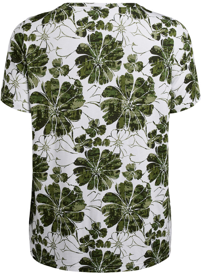 T-shirt avec imprim&eacute; floral, Vert, Packshot image number 1