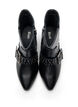Enkellaars van leer met gesp en studs, Zwart, Packshot image number 2