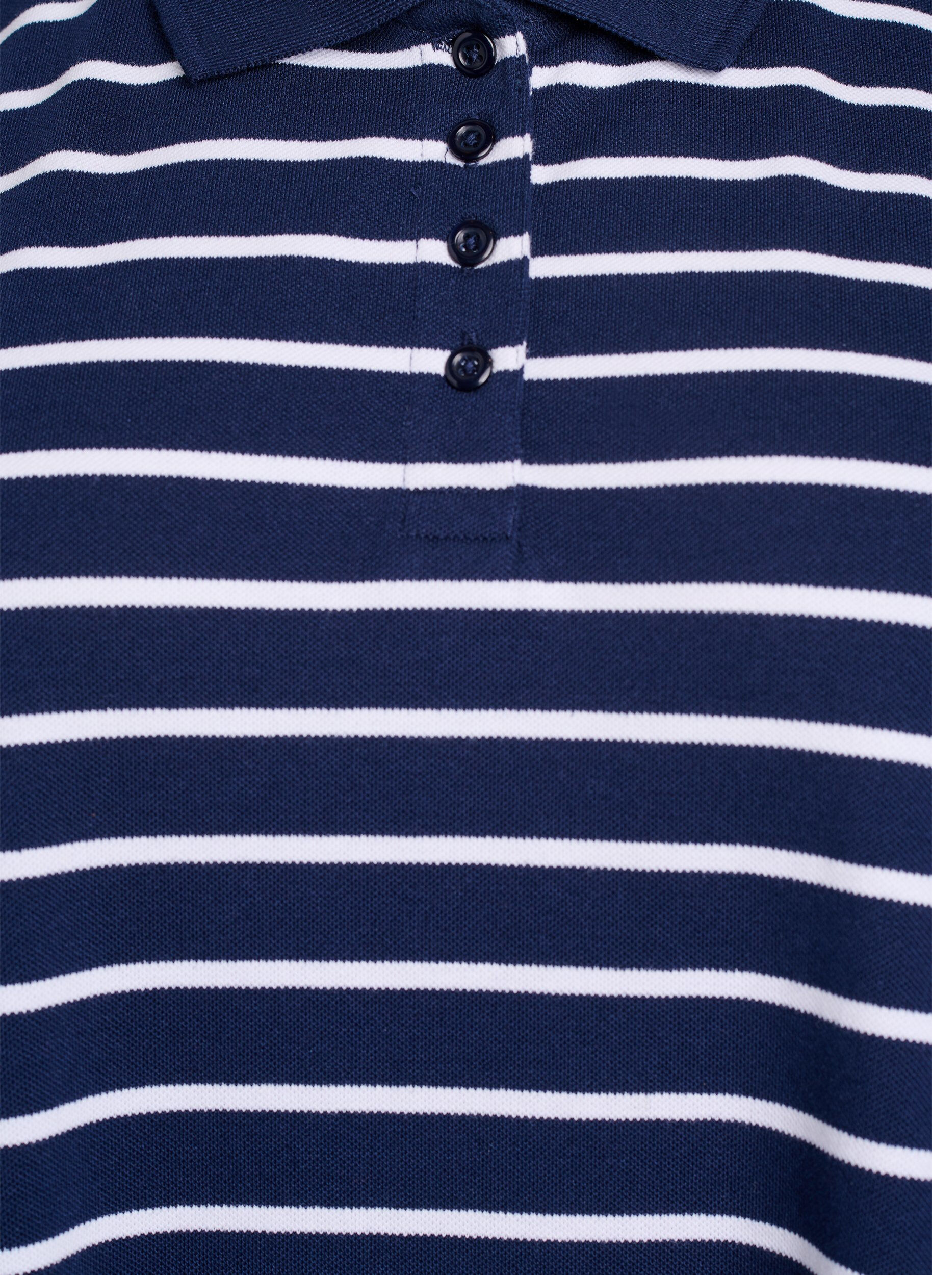 ZizziMouwloze polo jurk in midi lengte, Blauw, Packshot image number 2