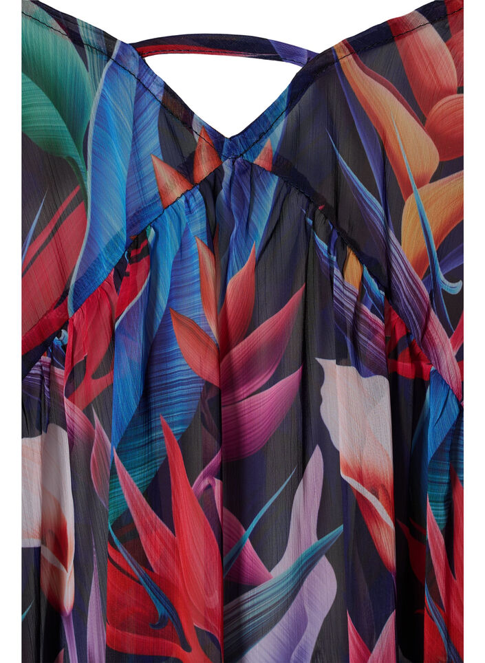 Robe de plage imprimée à fleurs avec bretelles, Bright Leaf, Packshot image number 2