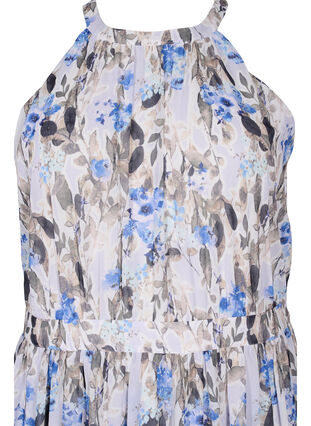 Robe longue dos nu à motif floral, Blue Flower AOP, Packshot image number 2