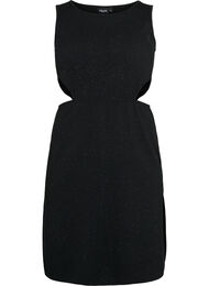 Mouwloze jurk met uitsnijding, Black, Packshot