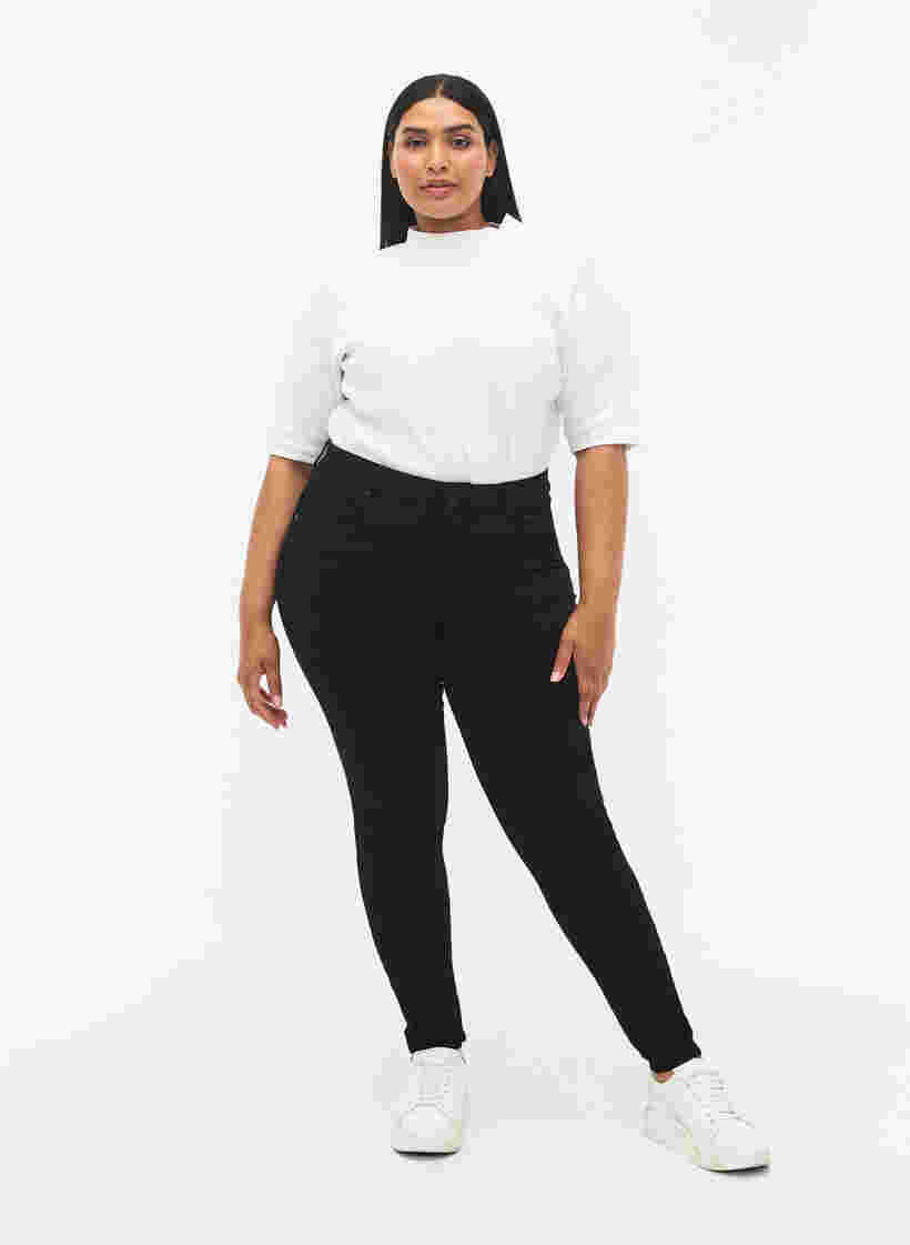 Slim fit broek met zakken, Black, Model image number 0